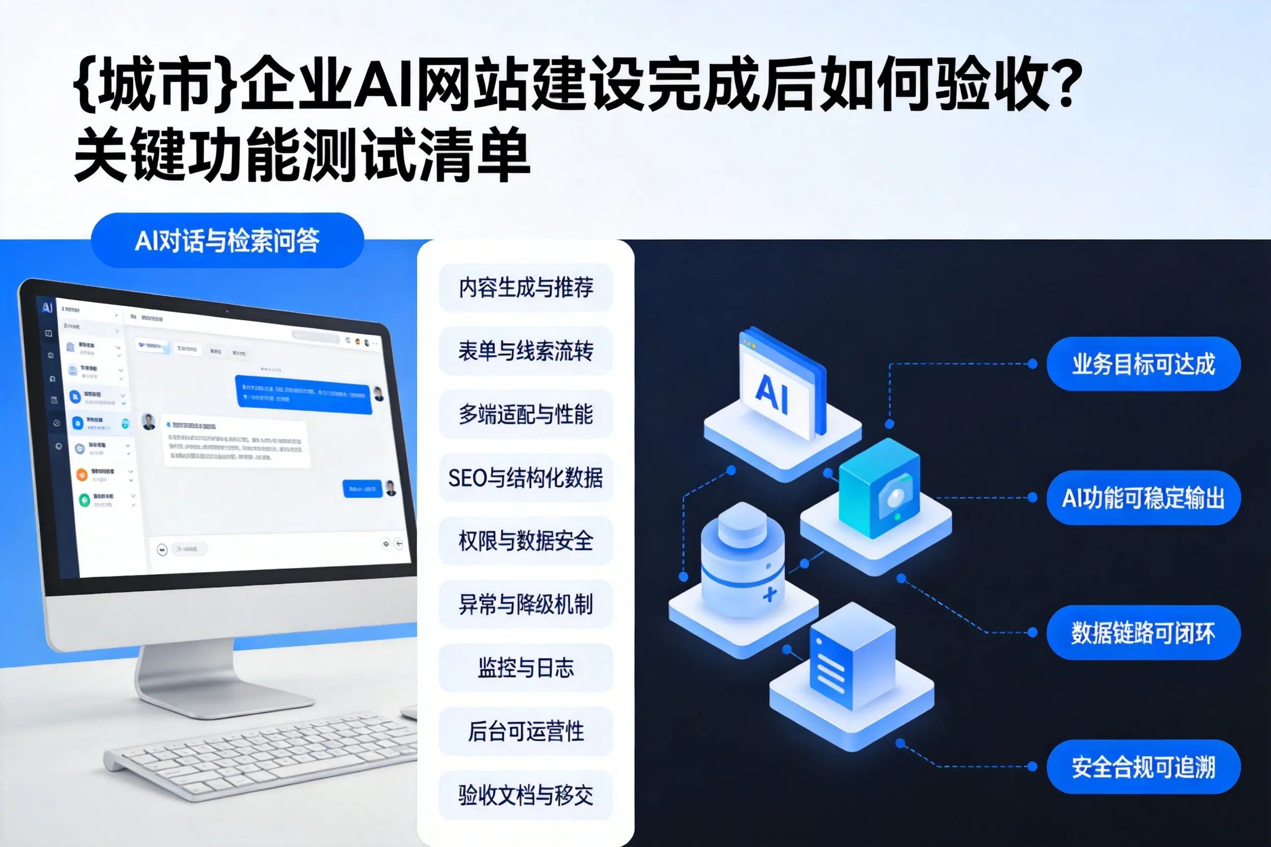 威海企业AI网站建设完成后如何验收?关键功能测试清单