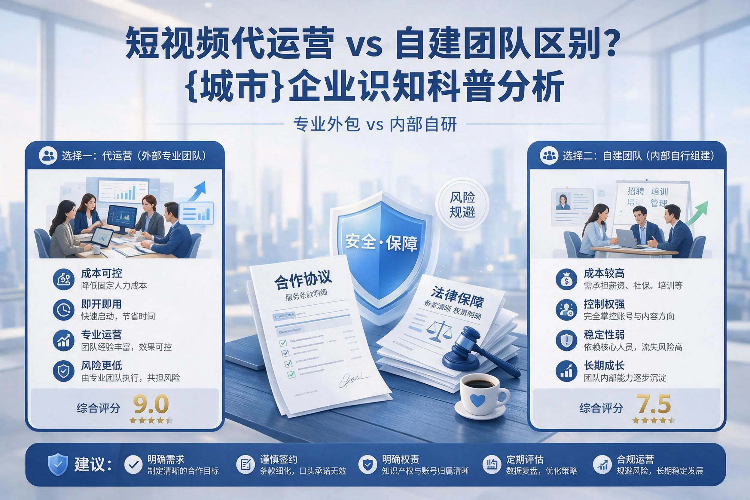短视频代运营与自建团队区别?威海企业认知科普分析