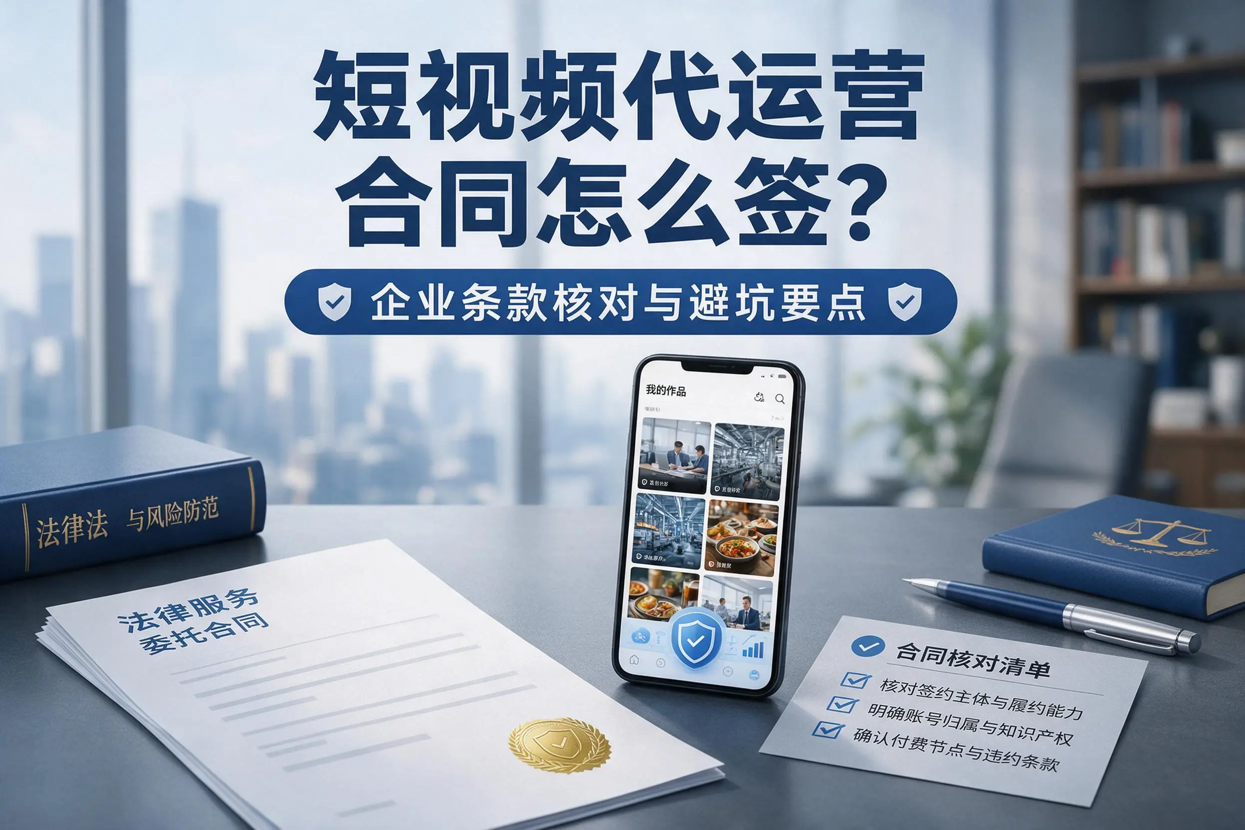 短视频代运营合同怎么签？威海企业条款核对与避坑要点