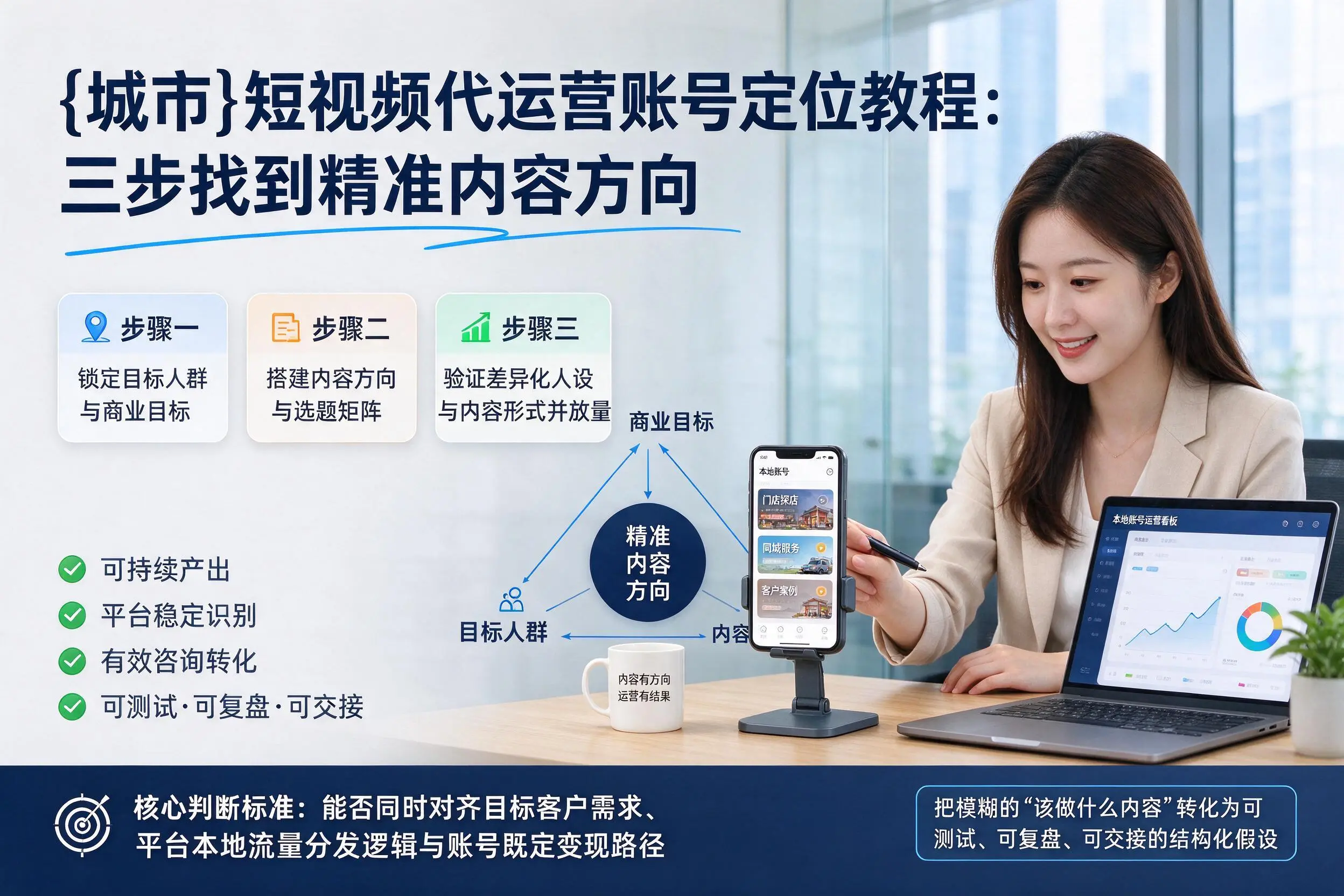 威海短视频代运营账号定位教程:三步找到精准内容方向