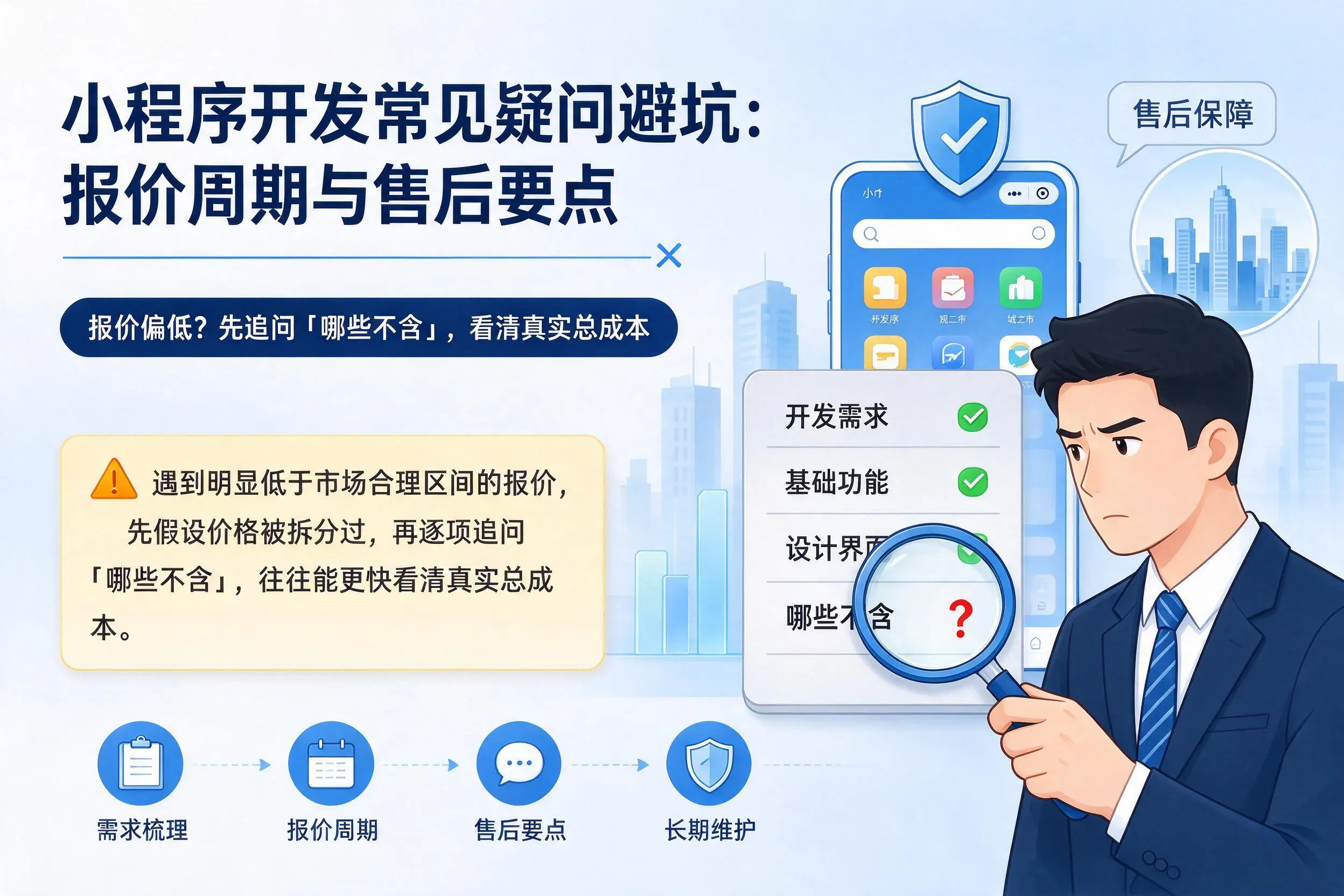威海小程序开发常见疑问避坑:报价周期与售后要点