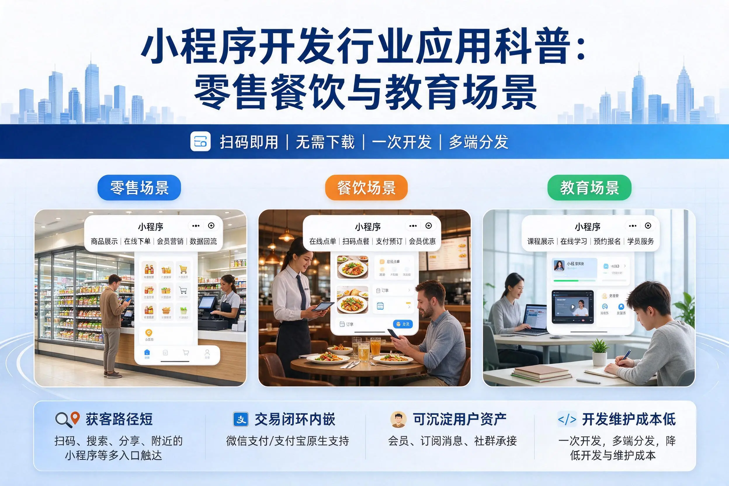 威海小程序开发行业应用科普:零售餐饮与教育场景