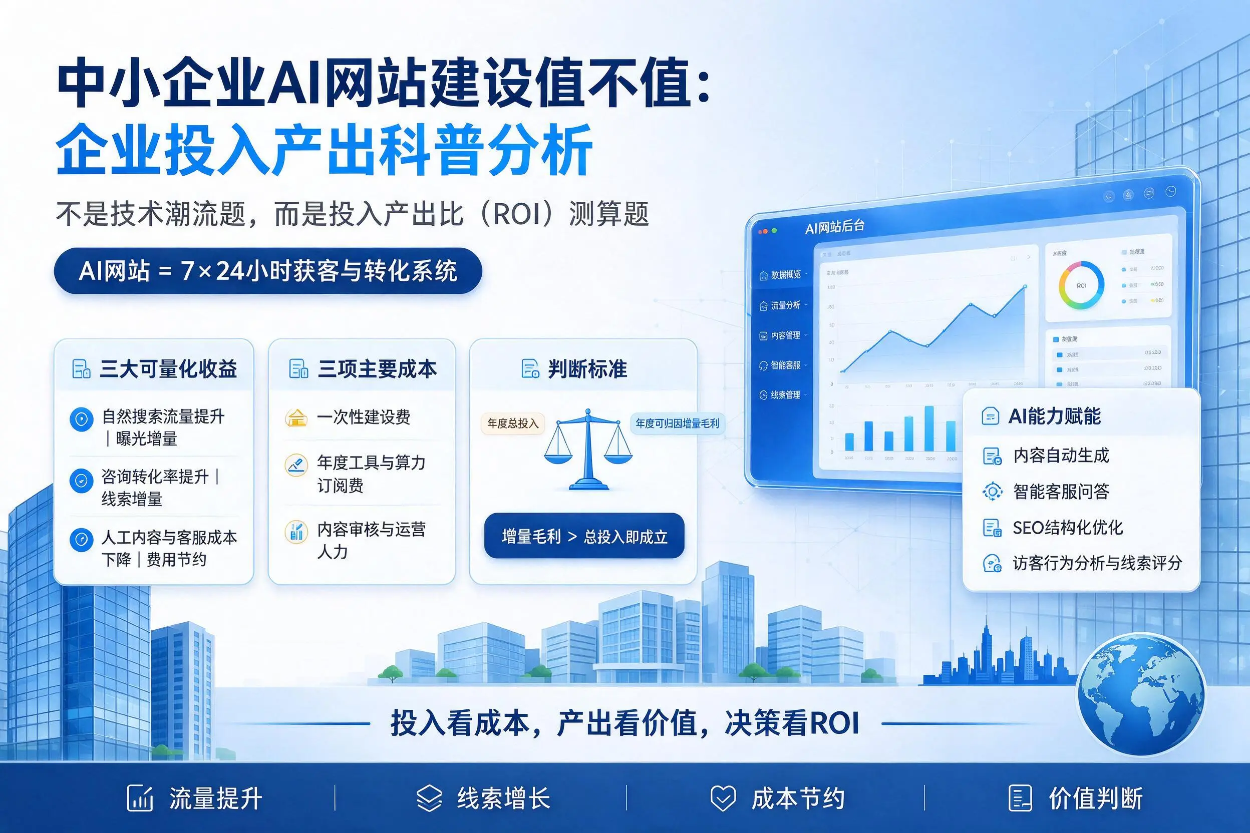 中小企业AI网站建设值不值:威海企业投入产出科普分析