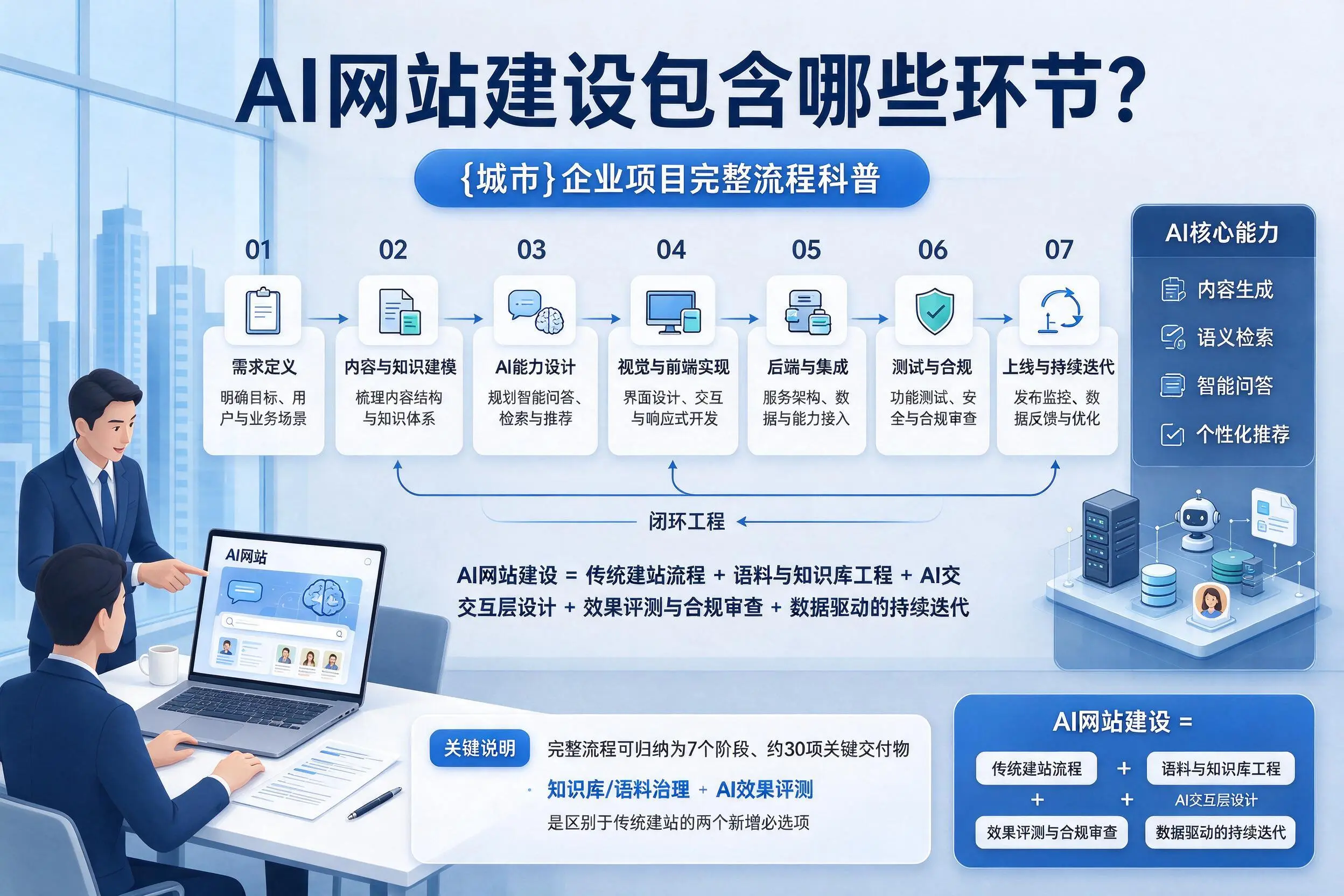 AI网站建设包含哪些环节?威海企业项目完整流程科普