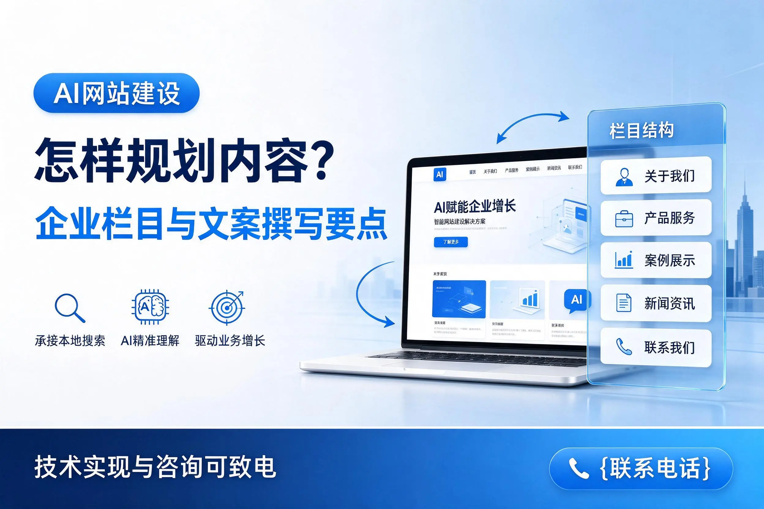 AI网站建设怎样规划内容？威海企业栏目与文案撰写要点