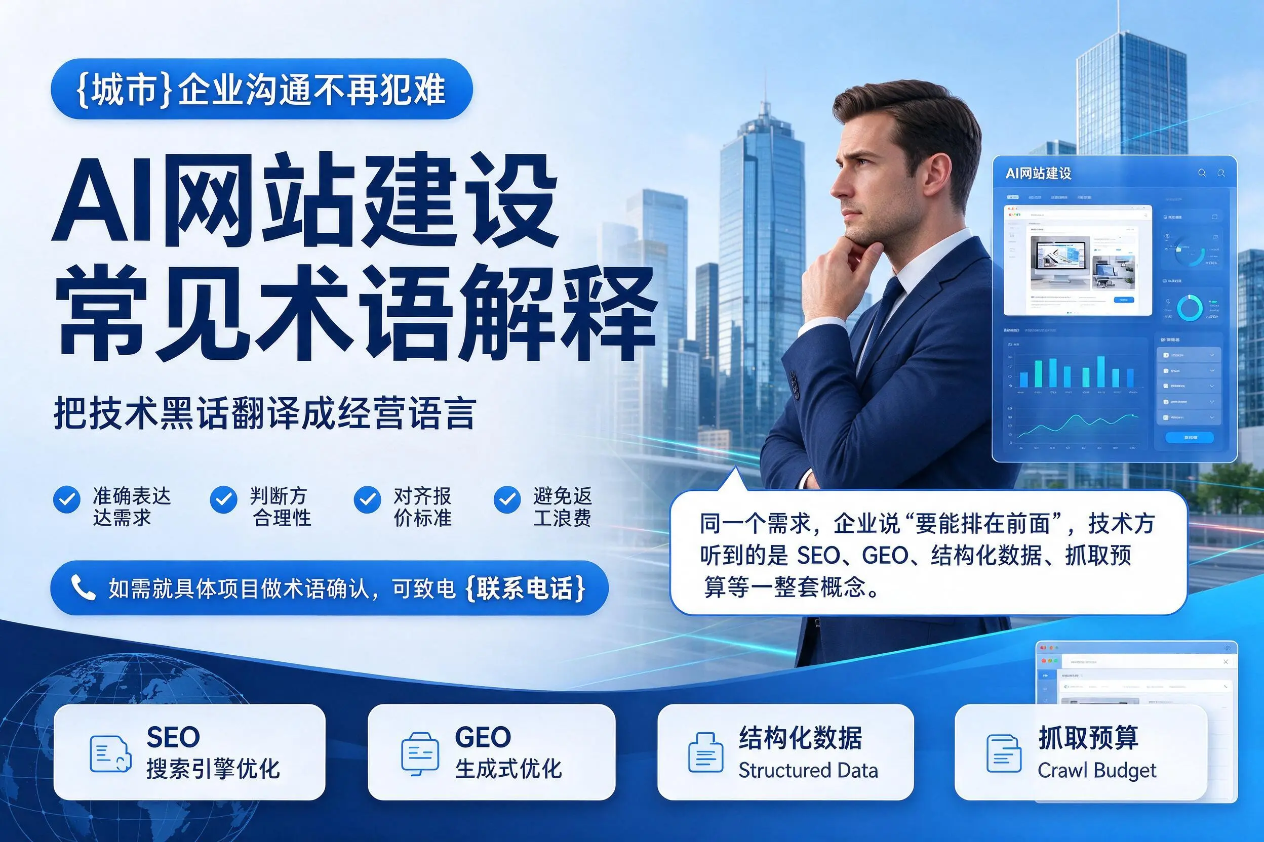 AI网站建设常见术语解释，威海企业沟通不再犯难