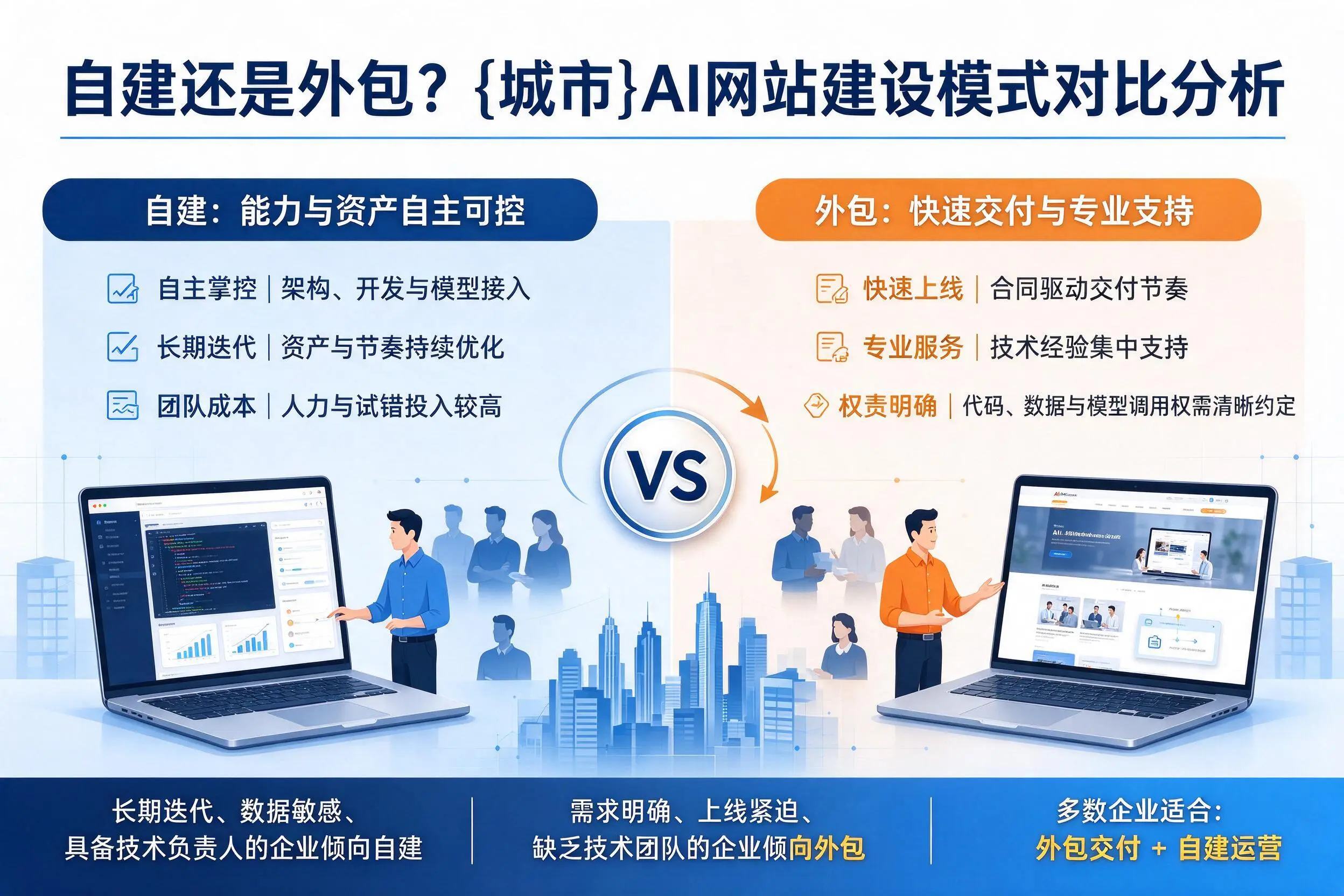 自建还是外包？威海AI网站建设模式对比分析
