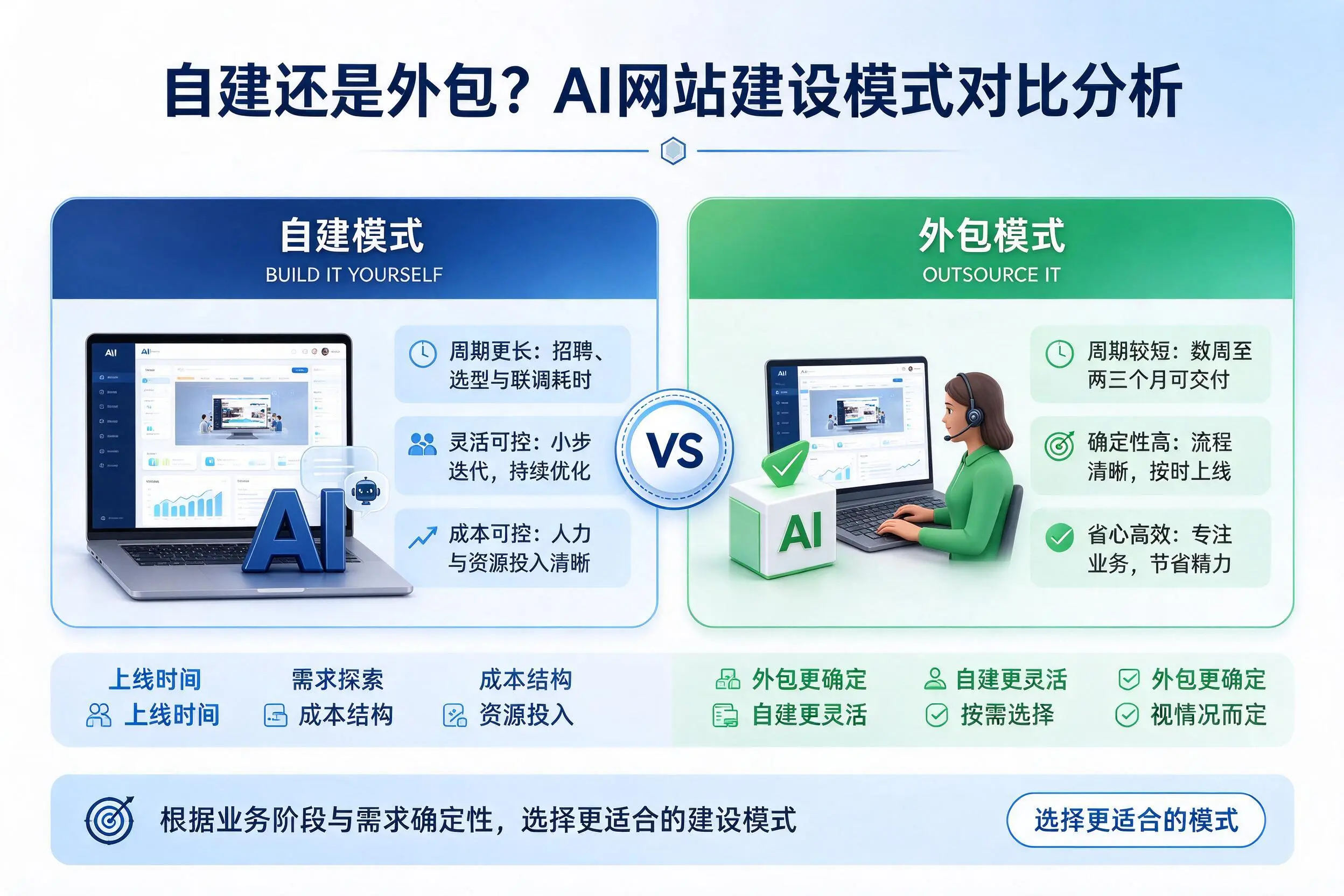 自建还是外包？威海AI网站建设模式对比分析