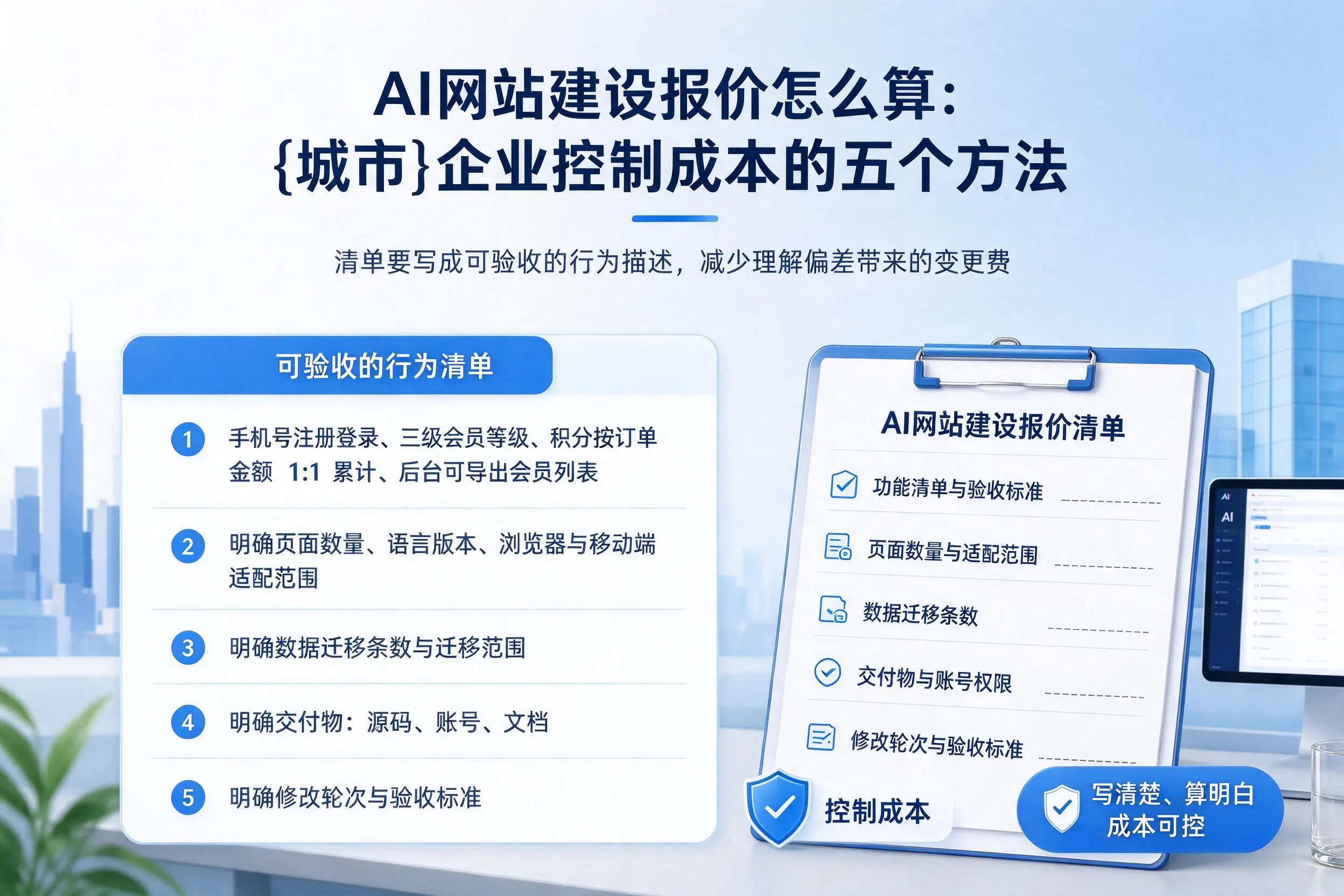 AI网站建设报价怎么算:威海企业控制成本的五个方法